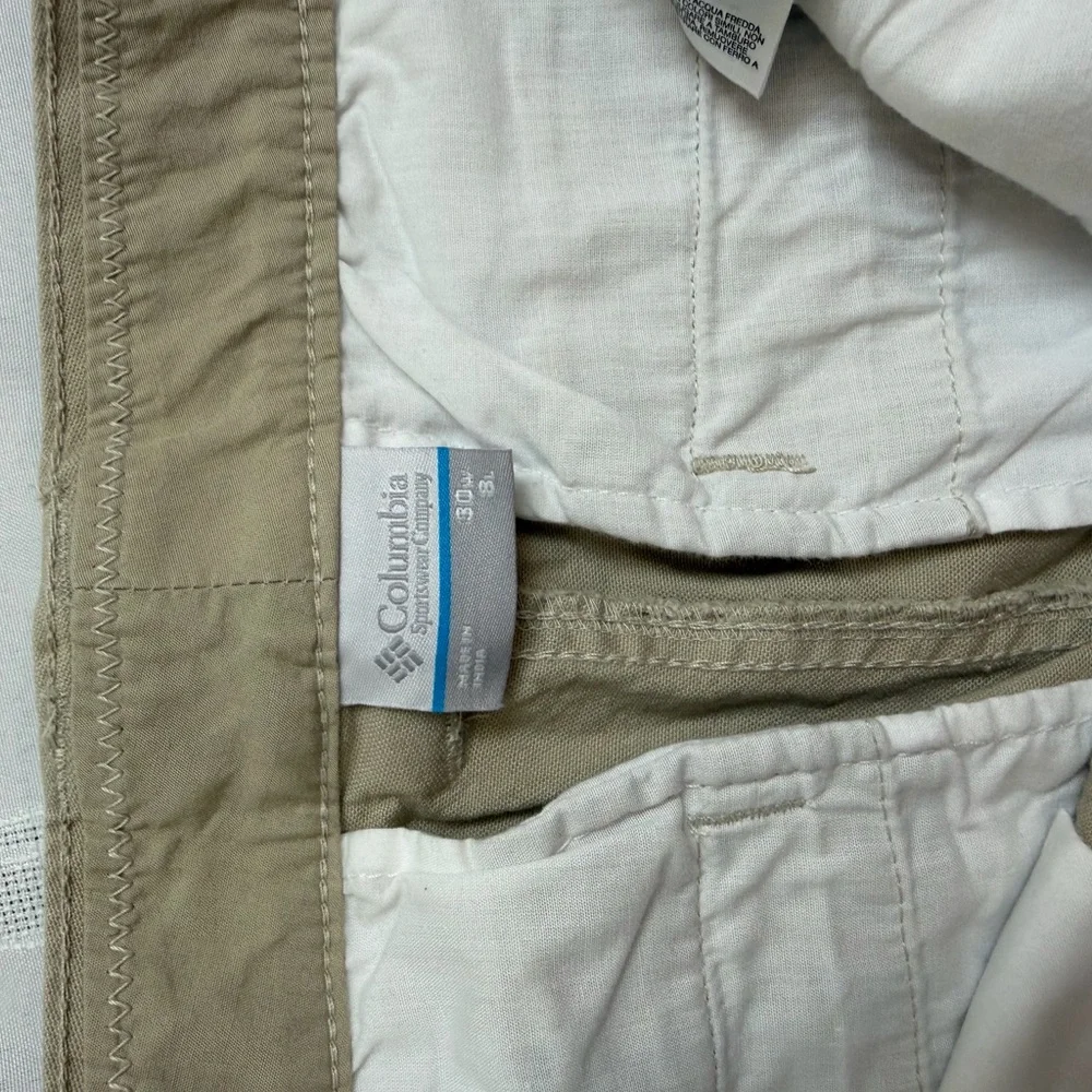 Men's Casual Tan Flat Front Shorts